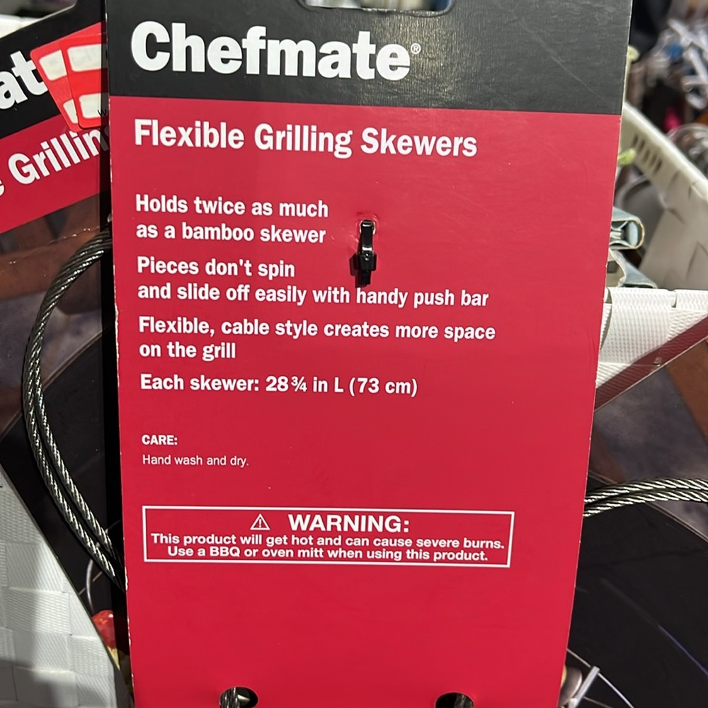 Chefmate Flexible Grilling Skewer BBQ Grill cookout new 28 3/4” x 6 - Picture 3 of 6